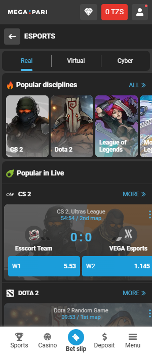 Tanzanian bettors can bet on esports on the Megapari app