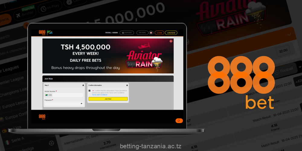 Joining 888bet is fast and simple for players in Tanzania